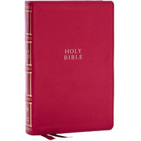 NKJV, Compact Center-Column Reference Bible, Dark Rose Leathersoft, Red Letter,  [Leather / fine bindi]