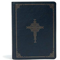 CSB Ancient Faith Study Bible, Navy LeatherTouch : Black Letter, Church Fathers, [Unknown]