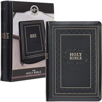 KJV Giant Print Full-Size Bible Black with Zipper Faux Leather [Unknown]