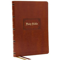 KJV Holy Bible: Giant Print Thinline Bible, Tan Leathersoft, Red Letter, Comfort [Leather / fine bindi]