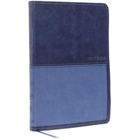 KJV Holy Bible: Value Large Print Thinline, Blue Leathersoft, Red Letter, Comfor [Leather / fine bindi]