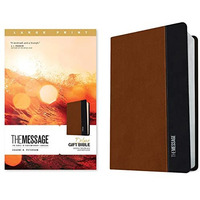 Message Deluxe Gift Bible, Large Print (Leather-Look, Saddle Tan/Black): The Bib [Leather / fine bindi]