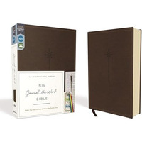 NIV, Journal the Word Bible (Perfect for Note-Taking), Leathersoft, Brown, Red L [Leather / fine bindi]