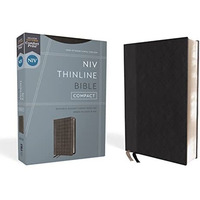NIV, Thinline Bible, Compact, Leathersoft, Black/Gray, Red Letter, Comfort Print [Leather / fine bindi]