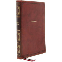 NKJV Holy Bible, Giant Print Center-Column Reference Bible, Brown Leathersoft, T [Leather / fine bindi]