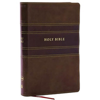 NKJV Personal Size Large Print Bible with 43,000 Cross References, Brown Leather [Leather / fine bindi]
