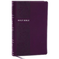 NKJV Personal Size Large Print Bible with 43,000 Cross References, Purple Leathe [Leather / fine bindi]