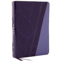 NKJV Study Bible, Leathersoft, Purple, Full-Color, Thumb Indexed, Comfort Print: [Leather / fine bindi]