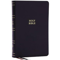 NKJV, Single-Column Reference Bible, Verse-by-verse, Black Bonded Leather, Red L [Leather / fine bindi]