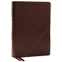 NKJV, Word Study Reference Bible, Leathersoft, Brown, Red Letter, Thumb Indexed, [Leather / fine bindi]