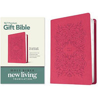 Premium Gift Bible NLT (Red Letter, LeatherLike, Very Berry Pink Vines) [Leather / fine bindi]