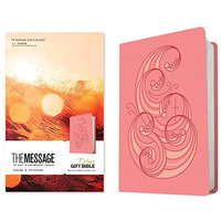 The Message Deluxe Gift Bible (Leather-Look, Pink and Gold Waves): The Bible in  [Leather / fine bindi]