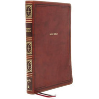 KJV Holy Bible: Giant Print Thinline Bible, Brown Leathersoft, Red Letter, Comfo [Leather / fine bindi]