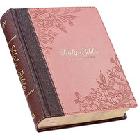 KJV Note-Taking Bible Two-tone Pink/Brown Floral Faux Leather [Unknown]