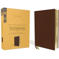 KJV, Thompson Chain-Reference Bible, Genuine Leather, Calfskin, Brown, Red Lette [Leather / fine bindi]