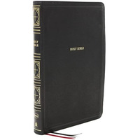 NKJV Holy Bible, Giant Print Thinline Bible, Black Leathersoft, Thumb Indexed, R [Leather / fine bindi]