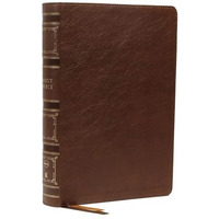 NKJV, Single-Column Wide-Margin Reference Bible, Leathersoft, Brown, Red Letter, [Leather / fine bindi]