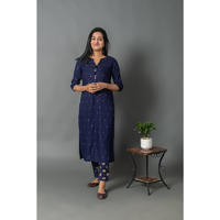 Rayon code piping neck kurta with pants for women