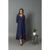 Rayon angrakha drawstring kurta with pants for women