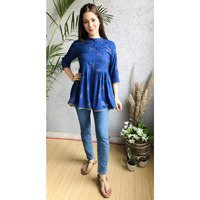 Rayon bhandaj band collor top (Size: XS)