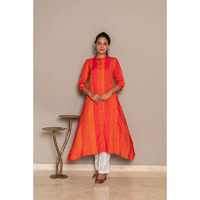 Cotton a-line kurta with pant for women (Size: XL)
