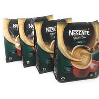 Nescafe 3 in 1 Rich Instant Coffee Serve in Cold or Hot 25 Sticks\/25 Serving - Pack of 4