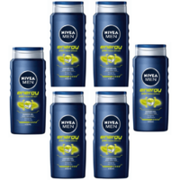Nivea Men Shower Gel Energy Body Wash Energising+Mint Extract 400ml - Pack of 6