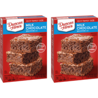 Duncan Hines Milk Chocolate Brownie Mix, Family Size, 18oz - Pack of 2
