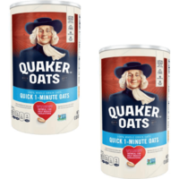 Quaker Oats Quick 1 Minute Oats 42oz Each - Pack of 2