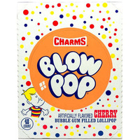Charms Blow Pop Bubble Gum Filled Lollipop, Flavor Cherry 31.2oz - 48 Count
