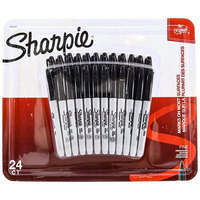 Sharpie Permanent Fine Tip Markers, Black - Pack of 24