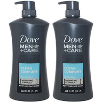 Dove Men + Care Clean Comfort Body  Face Wash With Pump 33.8oz\/1 Liter - Pack of 2