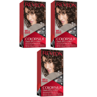 Revlon Colorsilk Beautiful Color Permanent Hair Dye With Keratin,  Ammonia Free, 30 Dark Brown (Pack of 3)