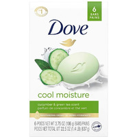 Dove Bar Soap Cool Moisture Cucumber  Green Tea Scent 3.75oz, 6 Pack
