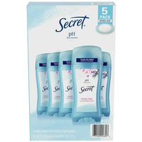 Secret Invisible Solid Antiperspirant  Deodorant, Powder Fresh 2.1oz - Pack of 5