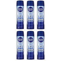 Nivea Men Cool Kick 48-Hour Deodorant Anti-Perspirant Spray 150ml (Pack of 6)