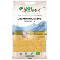 Just Organik Organic Moong Dal,Green Lentil Split, 4 lbs