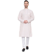 Latest Chikan Men's Cotton Regular Kurta Pjama Set - Casual Ethnic Wear (Size: L, Color: Yellow)