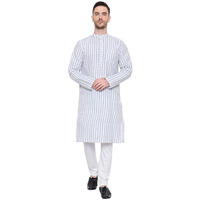 Latest Chikan Men's Cotton Regular Kurta Pjama Set - Casual Ethnic Wear (Size: 2XL, Color: Grey)