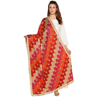 Handmade Full Jaal Heavy Embroidery Thread and Mirror Work Phulkari Dupatta By The Amritsar Store