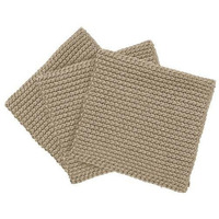 Blomus 64234 9.9 x 9.9 in. Wipe Perla Knitted Cotton Dish Cloth, Nomad - Set of 3