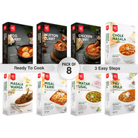 Maai Masale Ready to Cook Curry Paste, Easy to Cook, Indian Masala Curry Paste, Instant Food Meals All Party Pack-8