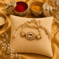 White Stone and American Diamond Rakhi