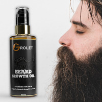 Grolet Men's Beard Growth Oil for Healthy Fluffier Beard