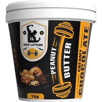 IRON LIFTERS High Protein Roasted Peanuts Butter Super Creamy with Chocolate Sweeten Flavor | No Added Sugar, Salt, or Hydrogenated Oils | 1  KG (Size: 1 Kg, Flavor: Chocolate Creamy 1 kg)