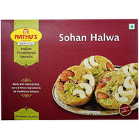 Nathu's Authentic Indian Sohan Halwa with Rich Almonds - Natural Ingredients, Tasty Mithai for Festivals, Special Occasions (Pack of 1, 500 Gram)