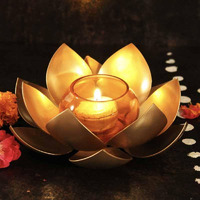 Handcrafted Lotus T-Light Candle Holder