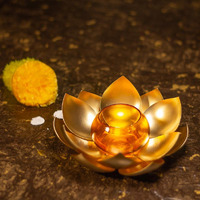 Handcrafted Lotus T-Light Candle Holder