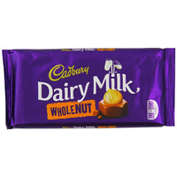 Cadbury Dairy Milk Chocolate Whole Nut - 120 Gm (4.2 Oz)