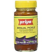 Priya Brinjal Pickle No Garlic - 300 Gm (10 Oz)